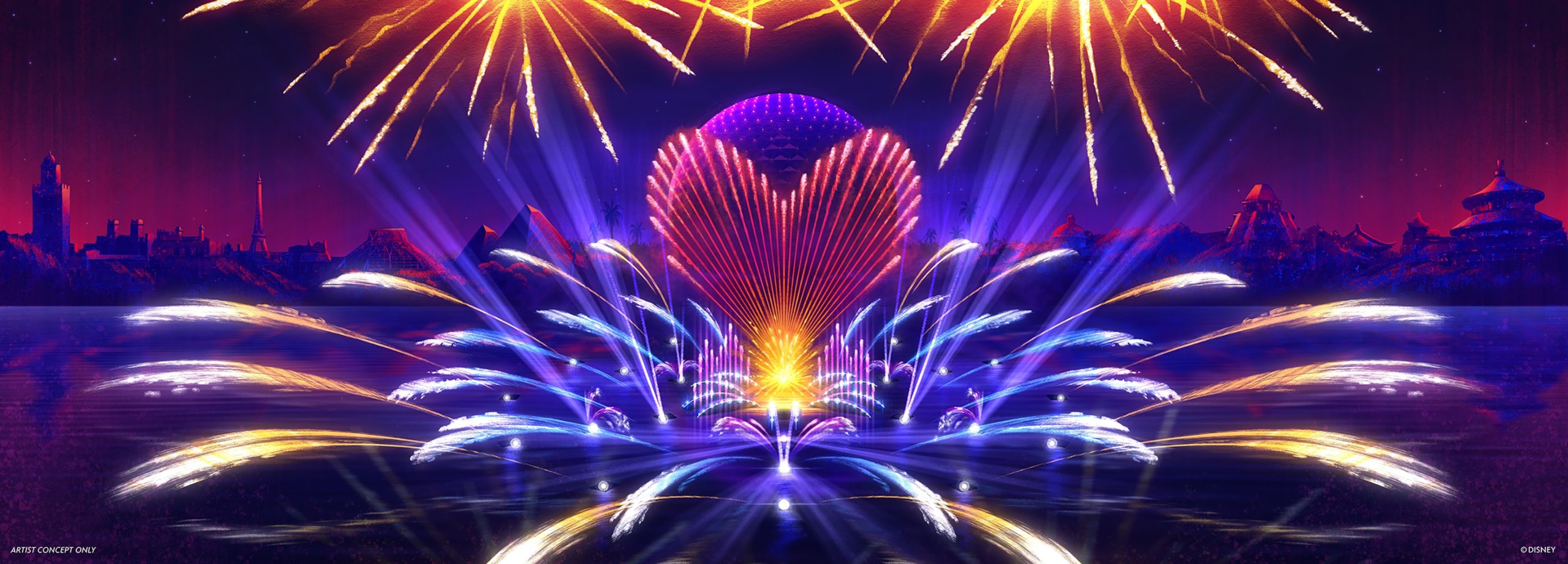FIRST LOOK: Epcot Nighttime Disney100 Show Concept Art Revealed